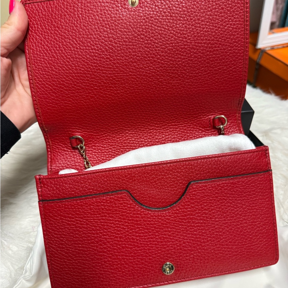Gucci Interlocking G Soho Red Leather Wallet On C… - image 4